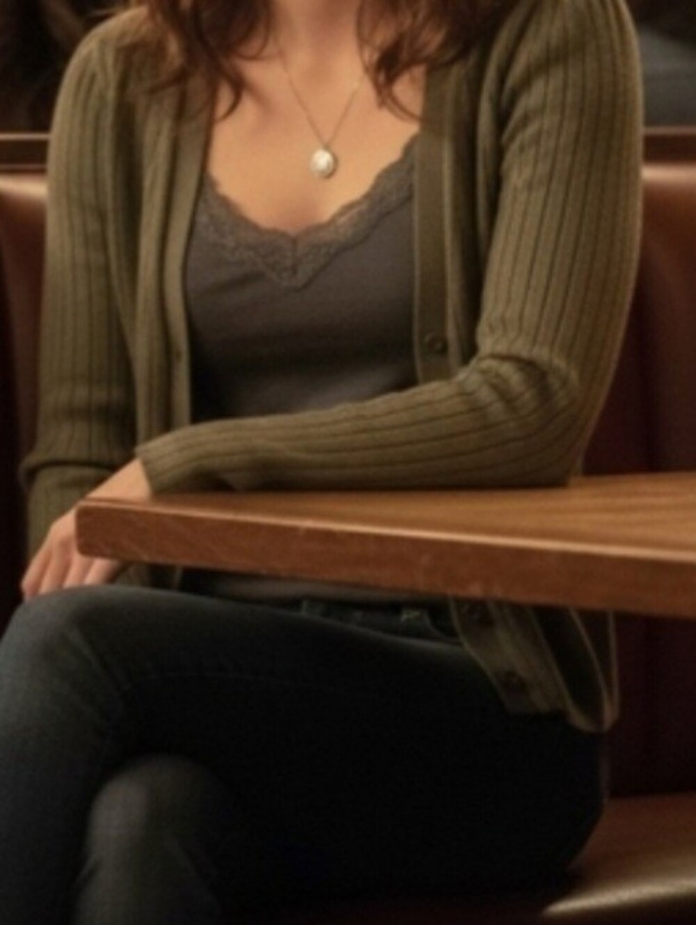 Abercrombie & Fitch Olive Ribbed Cardigan, Large, Elena Gilbert TVD Aesthetic